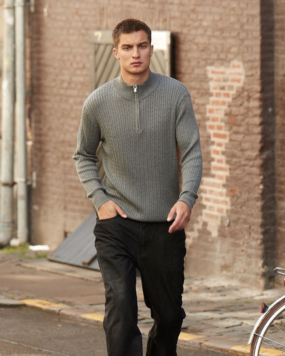 Half Zip Strik Grå | Skagen - clothing.dk